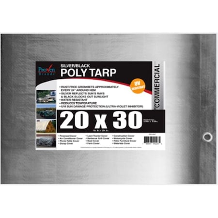 Proven Brands 12 ft x 20 ft Tarp, Silver/Brown 21220